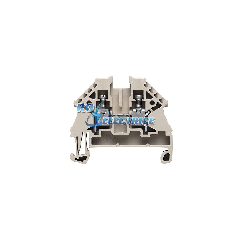WDU 4N; W-Series, Feed-through terminal, Rated cross-section: 4 mm?, Screw connection, Direct mounting, Beige