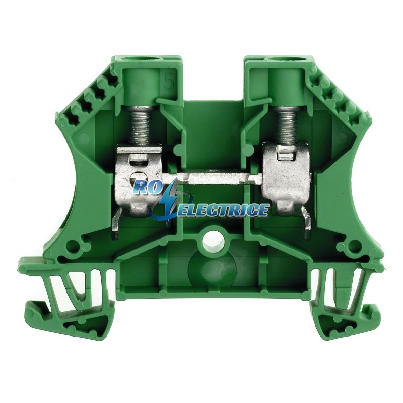 WDU 10 GN; W-Series, Feed-through terminal, Rated cross-section: 10 mm?, Screw connection, Direct mounting